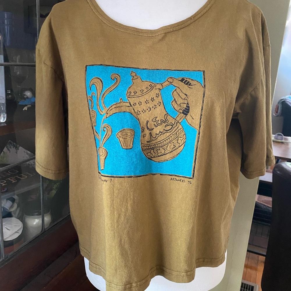 Vintage 1996 Artworks “Coffee Anyone” Screenprinted T-Shirt